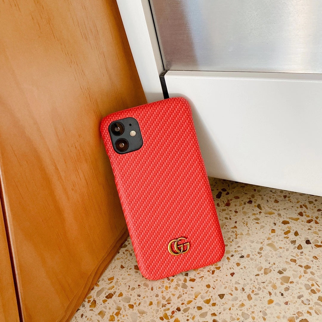 Fashion woven leather phone case