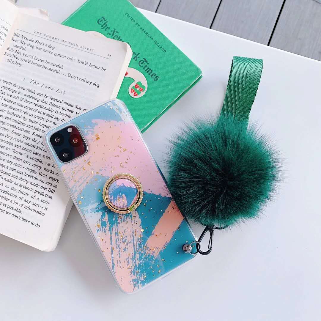Gold foil  hair ball phone case