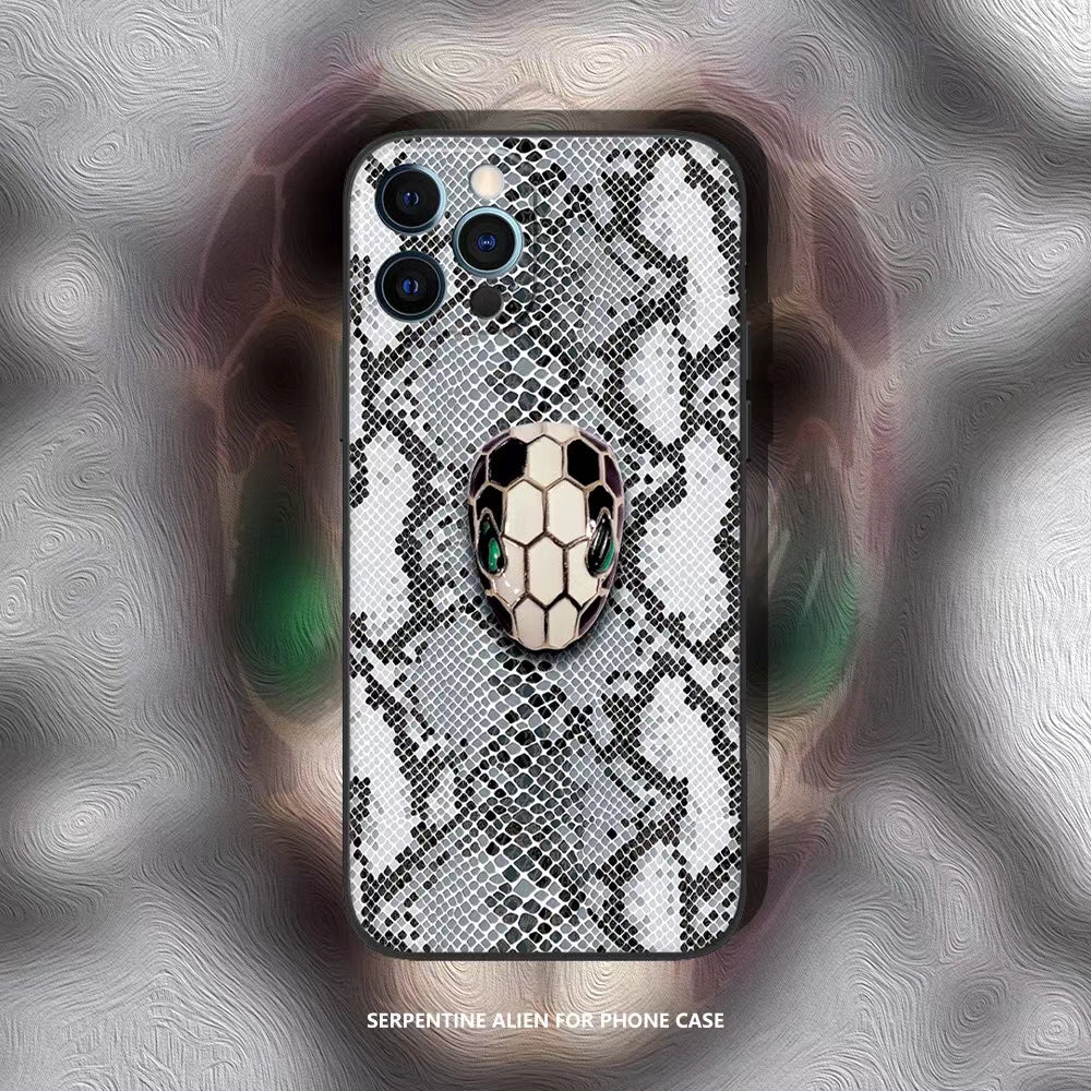 Fashion snake pattern leather phone case