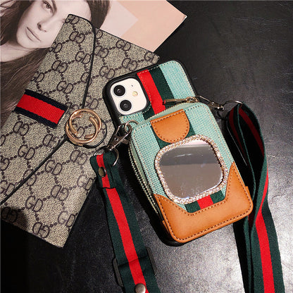 Mirror Crossbody Wallet Phone Case