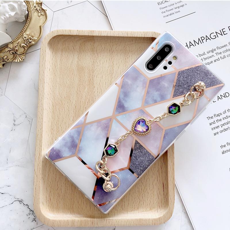 Marble gem chain phone case - LVCASE