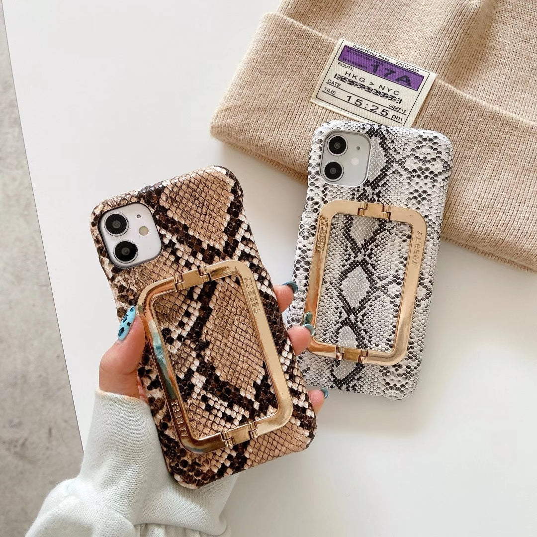 Crocodile pattern stand phone case