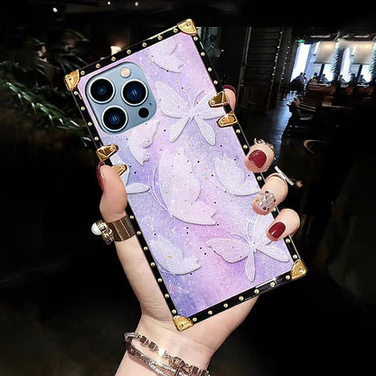Luxury   butterfly Square   phone case for samsung
