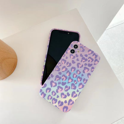 Cute leopard print liquid silicone phone case
