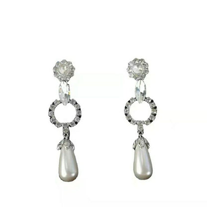 Diamond-set stud earrings