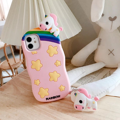 Cartoon prone pony silicone  phone case