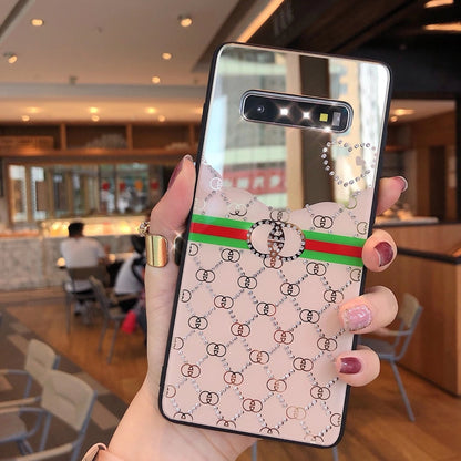 Rhinestone makeup mirror phone case for samsung
