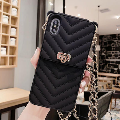 Chain silicone wallet mobile phone case - LVCASE