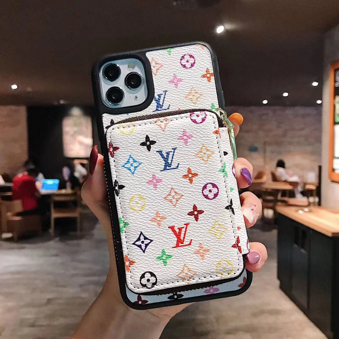 Retro pattern coin purse phone case