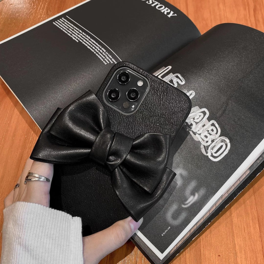 Bowknot leather phone case