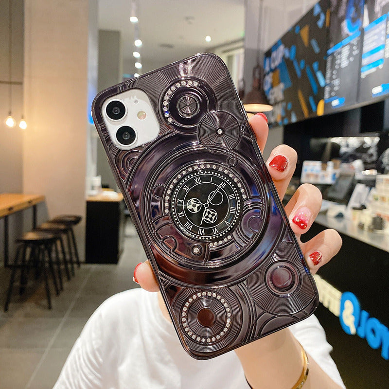 Clock diamond phone case