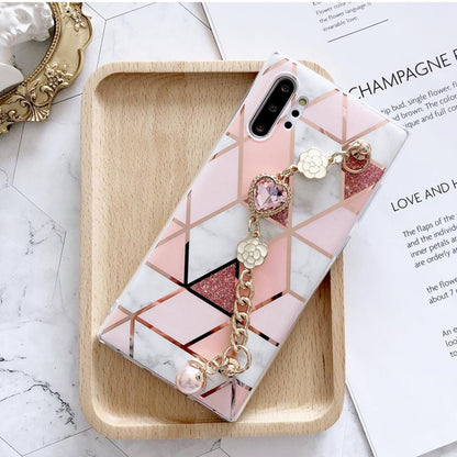 Marble gem chain phone case - LVCASE