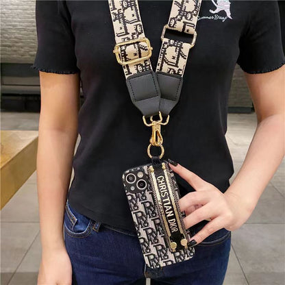 Wrist strap crossbody phone case