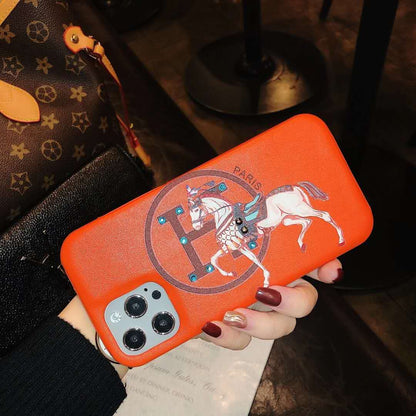 Leather crystal phone case