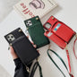Zipper card bag square phone case for samsung