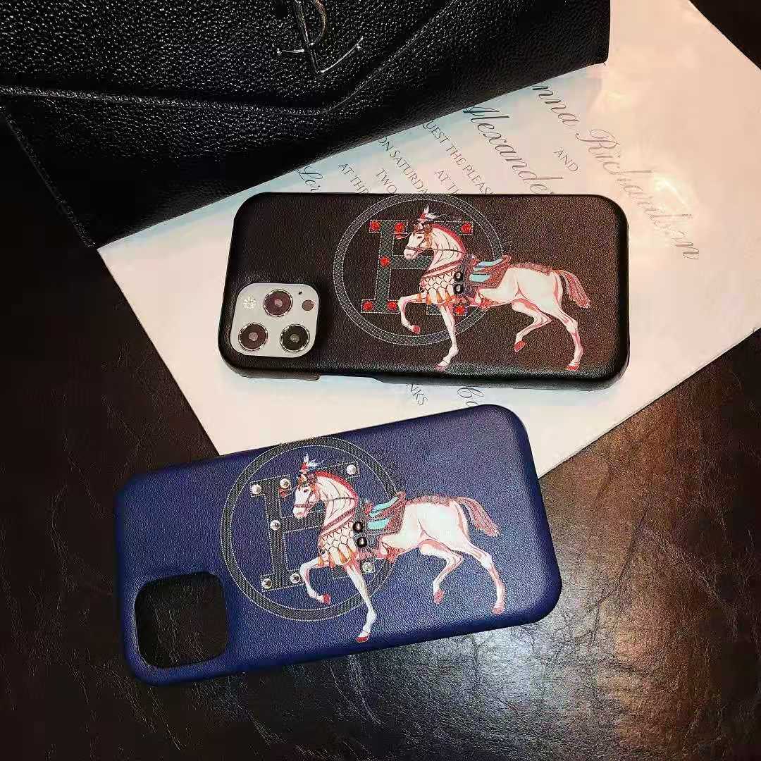 Leather crystal phone case
