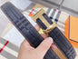New Luxury Checker printing cowhide belt