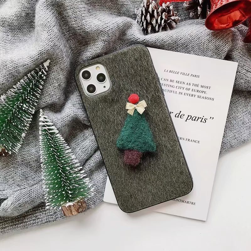 Christmas plush phone case for iphone