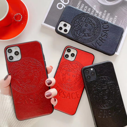 Embossed soft leather phone case