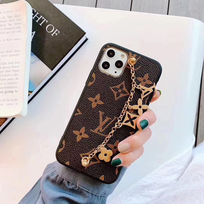 Chain leather phone case