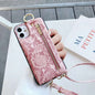 Snake pattern wallet lanyard phone case