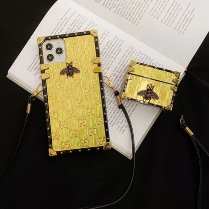 Bronzing printing Square phone case and Airpods case