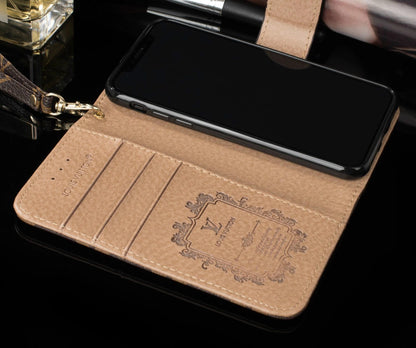 Retro flower wallet leather phone case