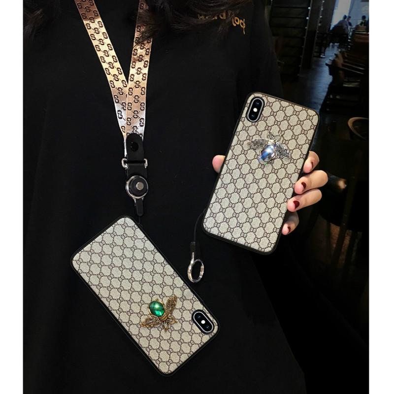 Rhinestone bee lanyard phone case for Samsung