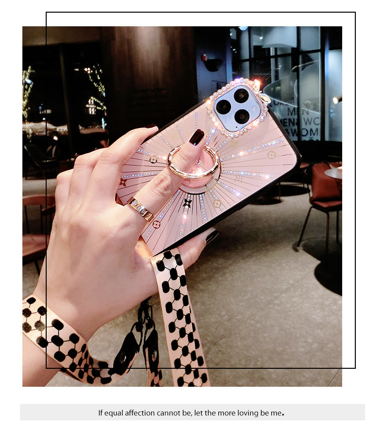 Diamond makeup mirror phone case for iphone