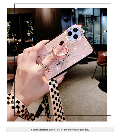 Diamond makeup mirror phone case for iphone