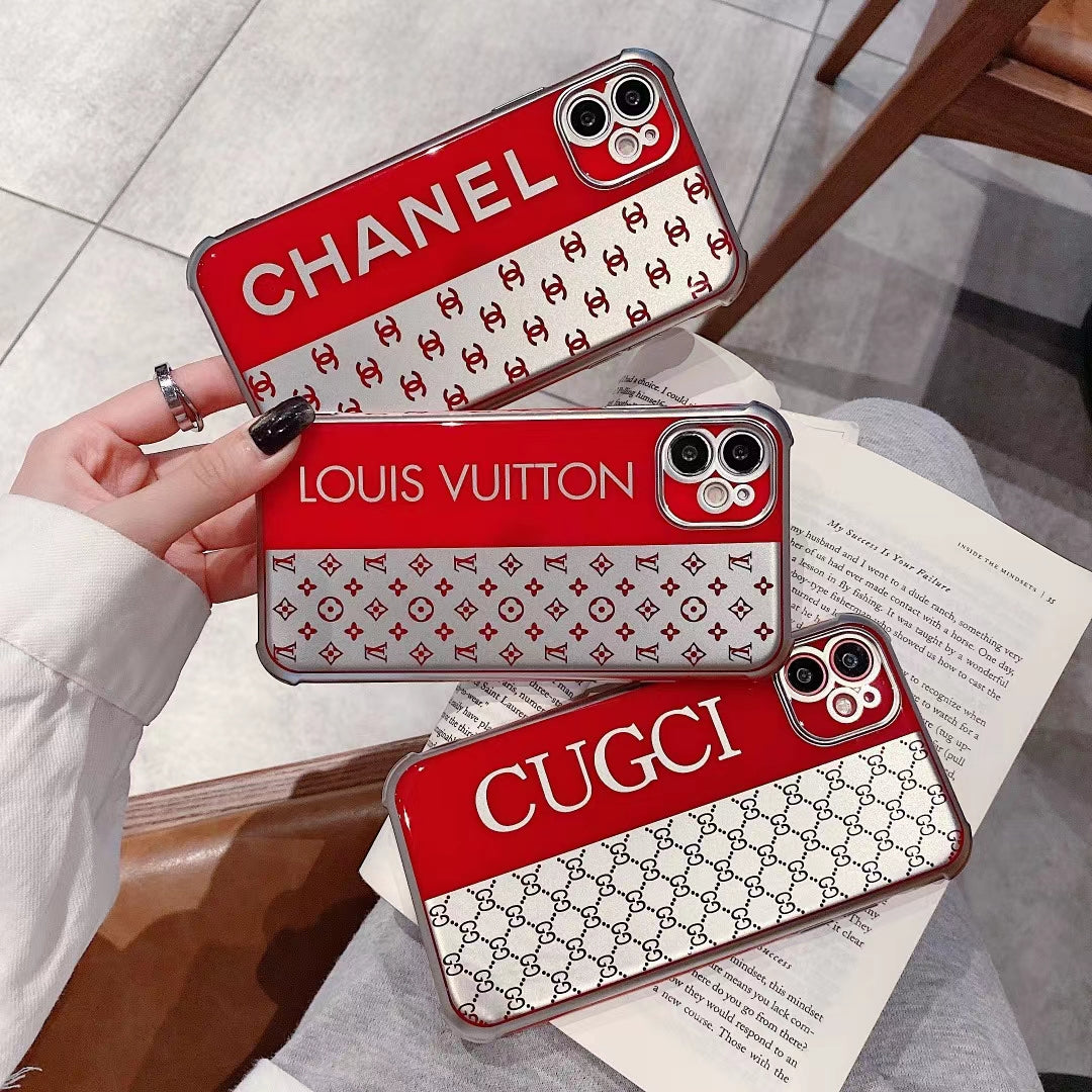 Red letter electroplating phone case