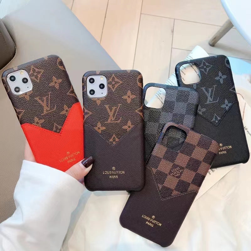 Triangle card pocket splicing phone case