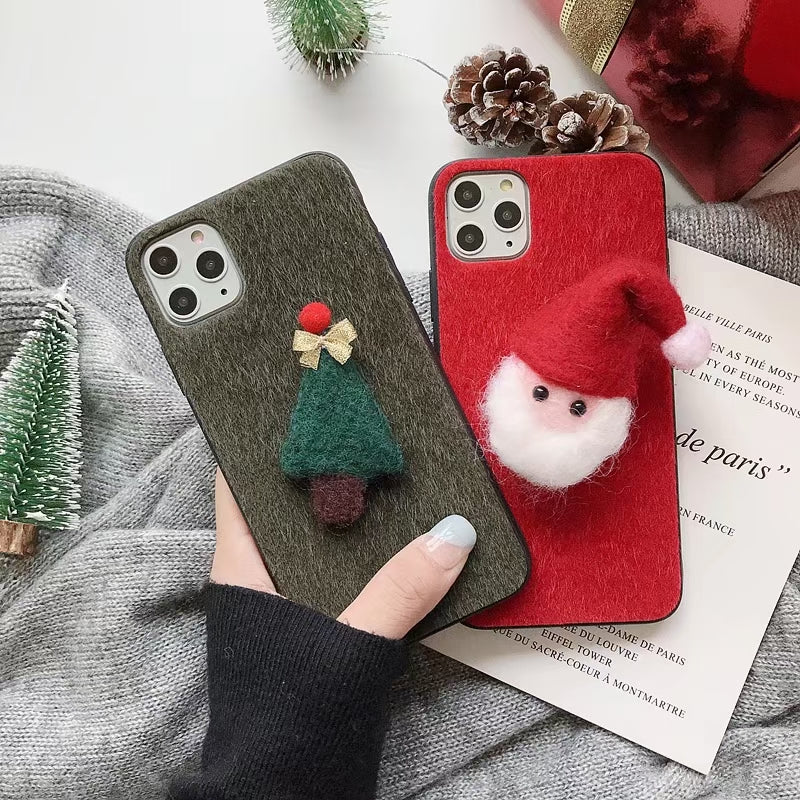 Christmas plush phone case for iphone
