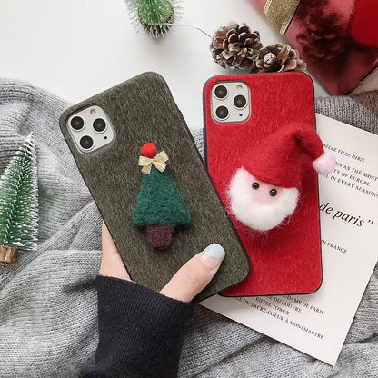 Christmas plush phone case for iphone