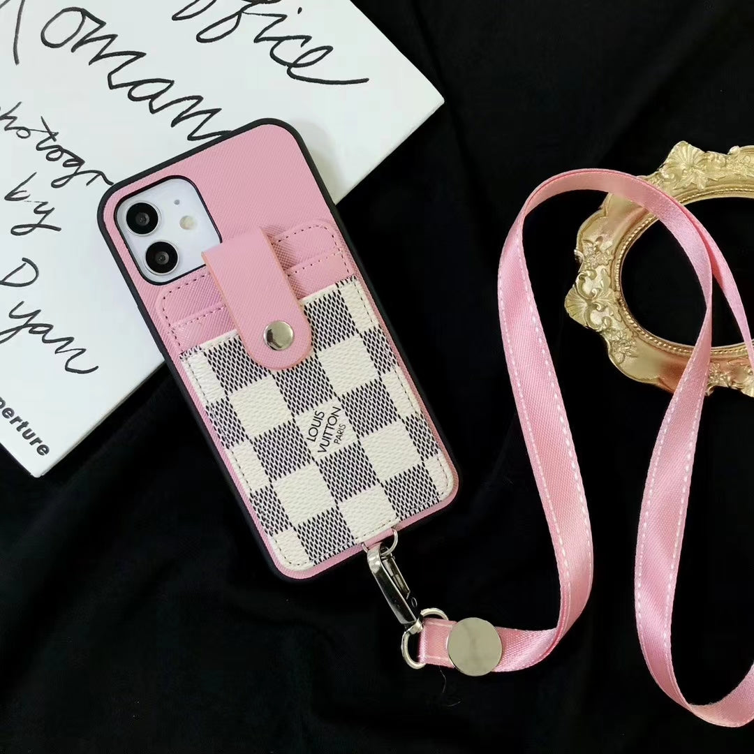 Splicing leather card case phone case
