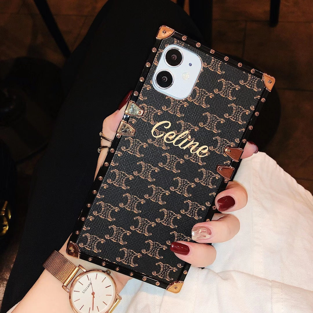 Leather lanyard  square phone case