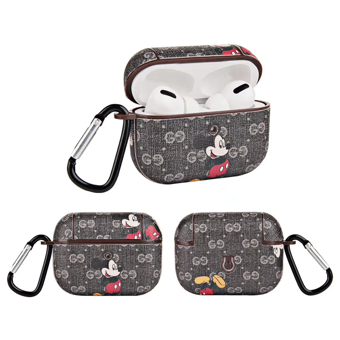 Retro Mickey Mouse leather Airpods case
