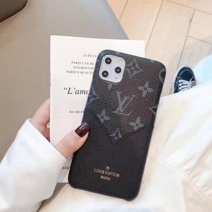 Triangle card pocket splicing phone case
