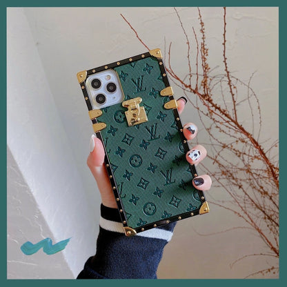 Vintage embossed square phone case For samsung