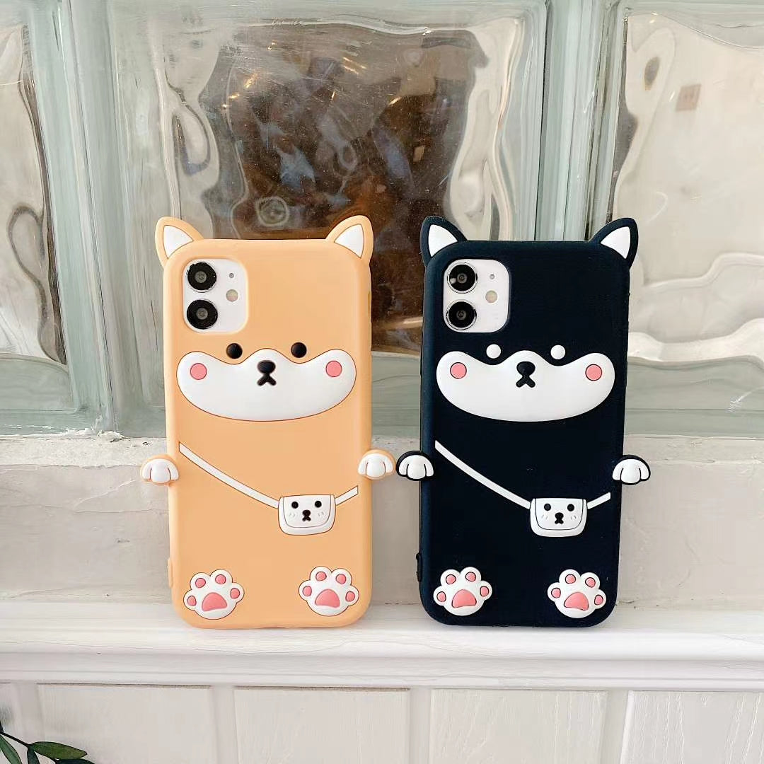 Cartoon kitten silicone phone case