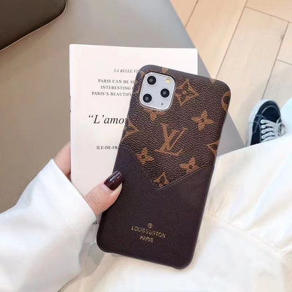 Triangle card pocket splicing phone case