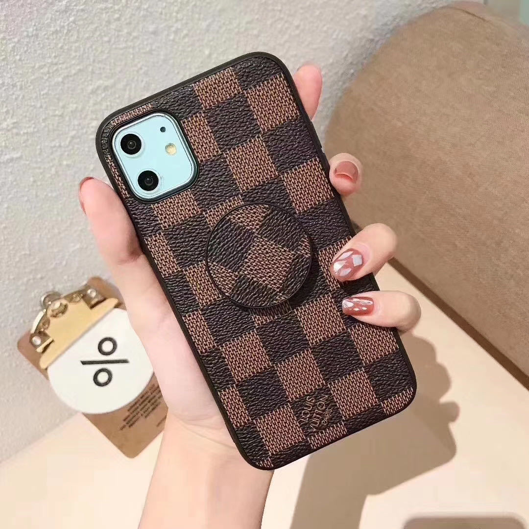 Retro leather stand phone case