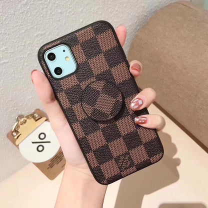 Retro leather stand phone case