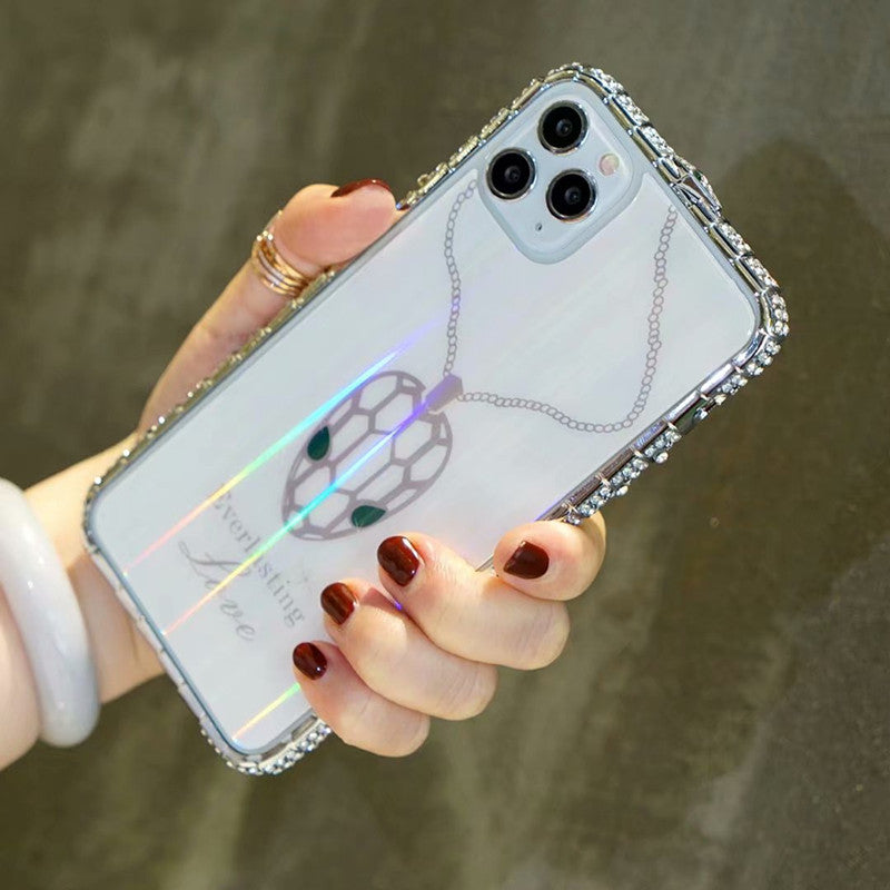 Snake head frame plus tempered glass mobile phone case
