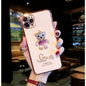Diamond-studded bear electroplating phone case