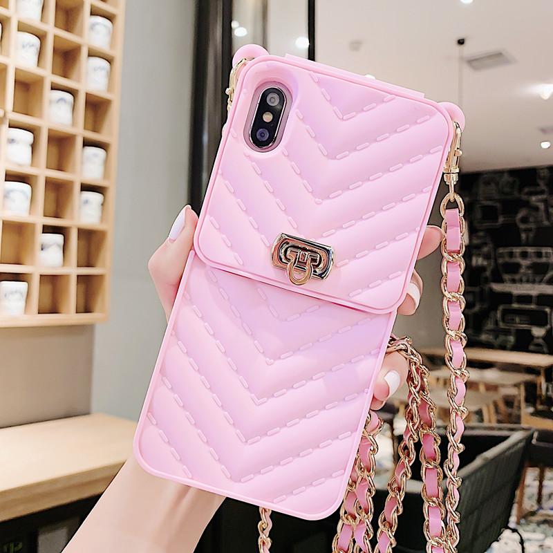 Chain silicone wallet mobile phone case - LVCASE