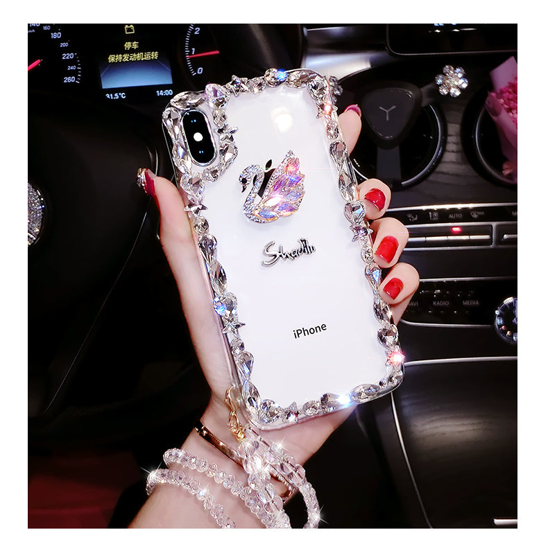 Luxury crystal chain mobile phone case