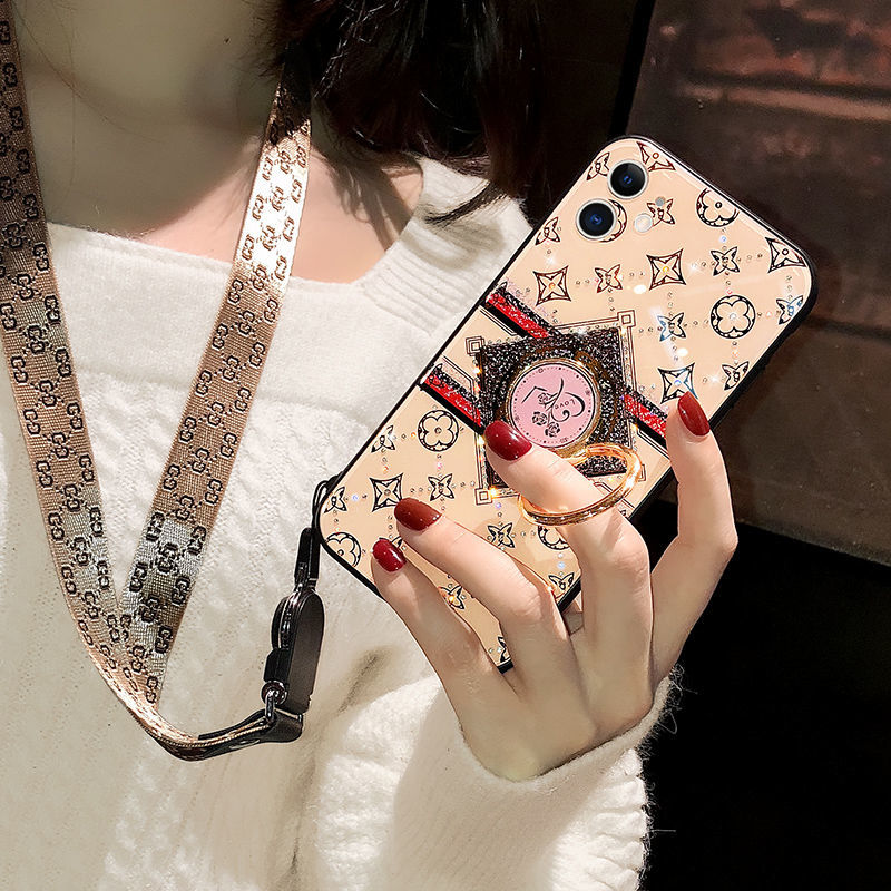 Luxury diamond lanyard phone case