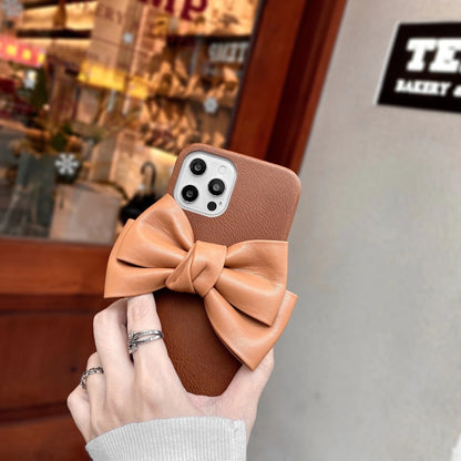 Bowknot leather phone case