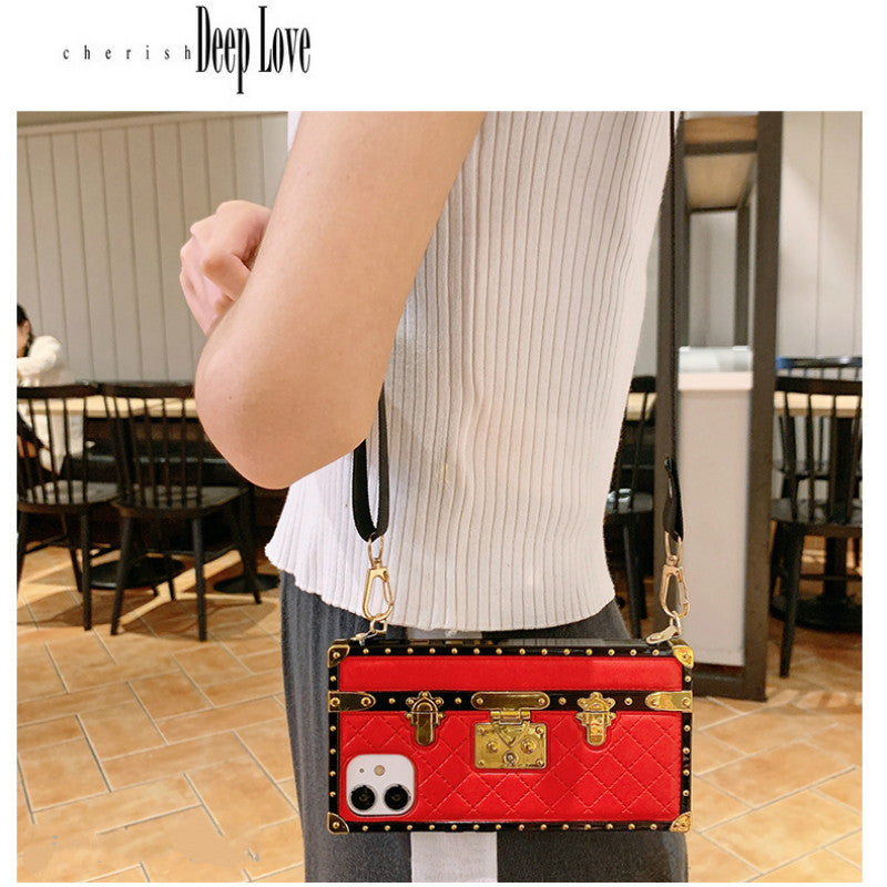 Crossbody lanyard Leather phone case